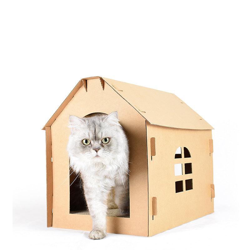 Foldable Corrugated Cat Scratcher Lounge - Perfect For Large Cats!-1