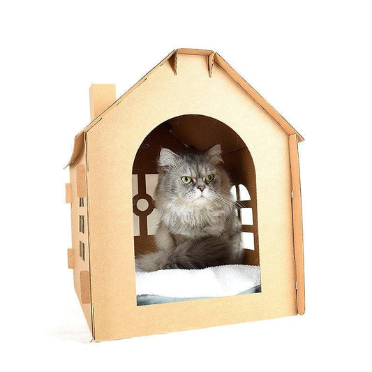 Foldable Corrugated Cat Scratcher Lounge - Perfect For Large Cats!-0